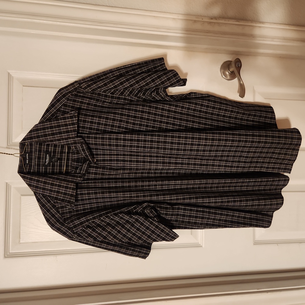 Black Plaid Short Sleeve Button Down